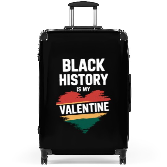 Black History Is My Valentine Heart Print Suitcases