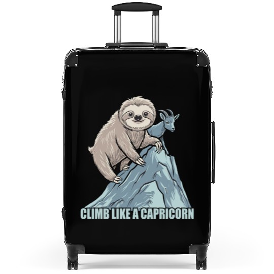 Climb Like A Capricorn Zodiac Sloth Adventure Suitcases