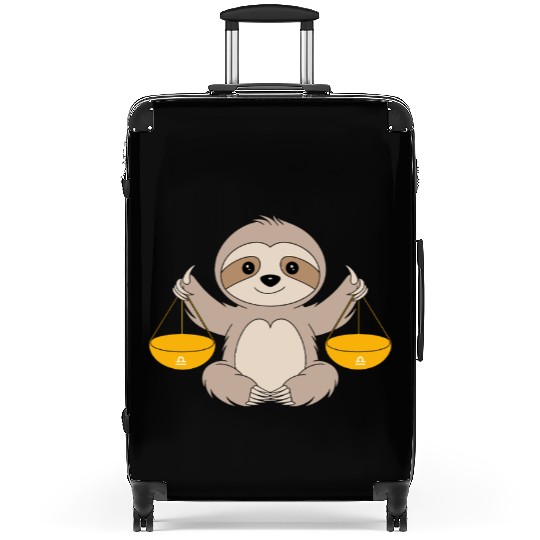 Libra Zodiac Sloth Balancing Harmony Suitcases