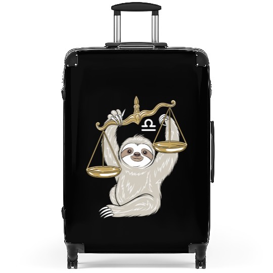 Charming Libra Zodiac Sloth Balancing Serenity Suitcases