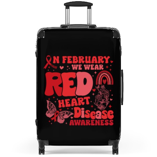 In February We Wear Red Rainbow CHD Awareness Suitcases
