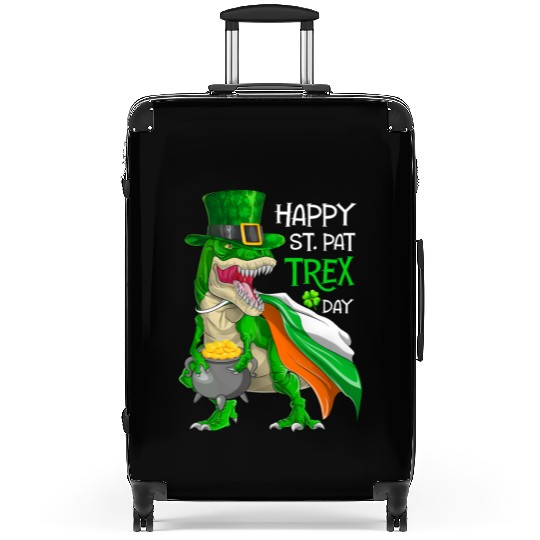 Dinosaur St Patricks Day Happy St Pat Trex T rex Suitcases