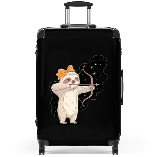 Sagittarius Zodiac Sloth Bow and Stars Suitcases