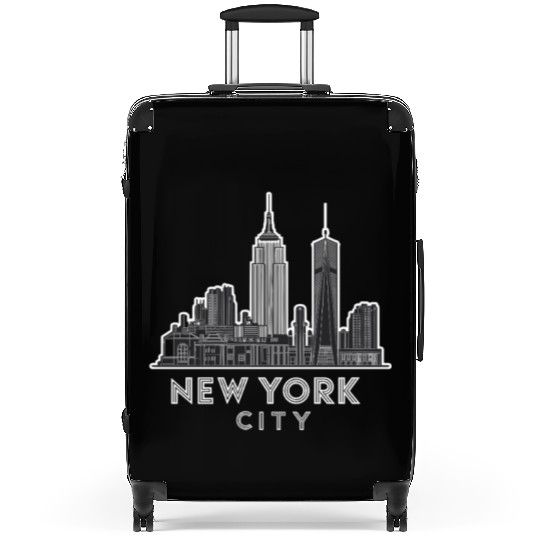 New York City Skyline Art Deco Style Iconic Suitcases