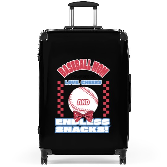 Baseball mom Powered by love Suitcases