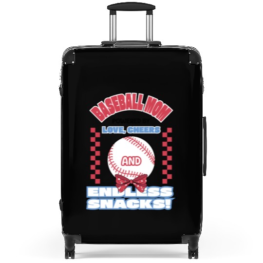 Baseball mom Powered by love Suitcases