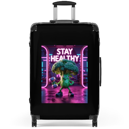 Broccoli Gym Workout STAY HEALTHY Suitcases
