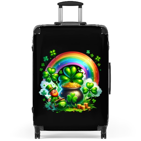 St. Patrick's Day Shamrock Pot Gold Rainbow Suitcases