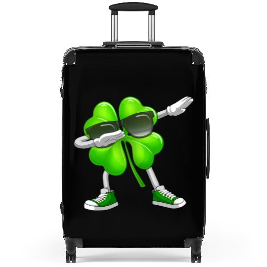 St Patrick’s Day Suitcases Dabbing Shamrock