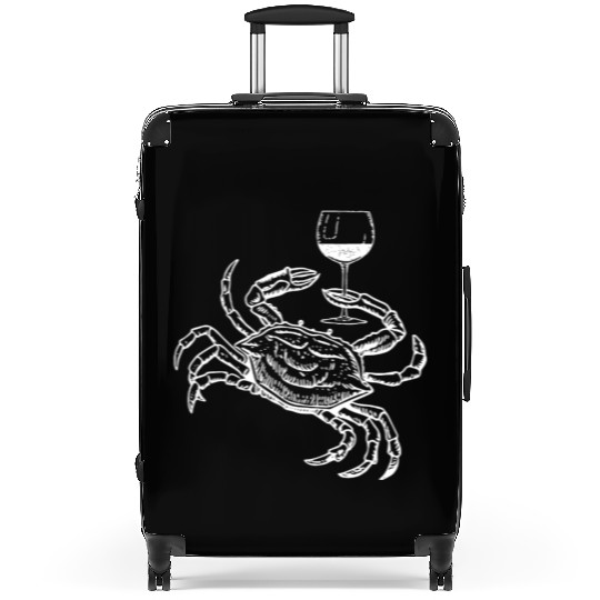 Wine Crab Ocean Lovers Drinking Vacation Cruise Dr Suitcases