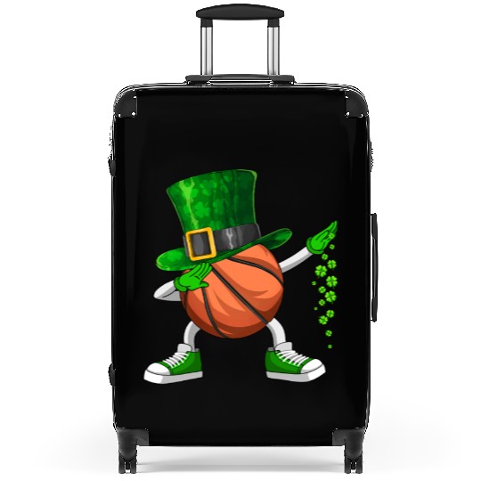 Funny Dabbing Shamrock Basketball St Patrick's Day Suitcases