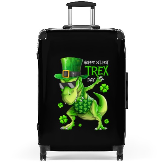 Happy St Pat Trex Day Dino Dabbing St Patricks Day Suitcases