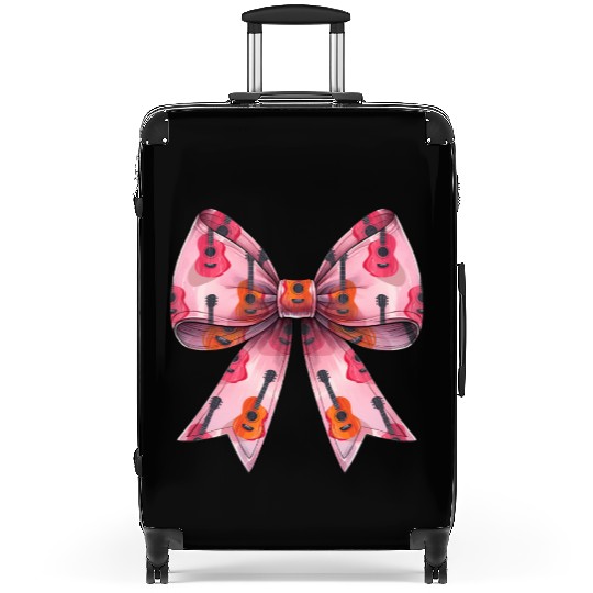 Coquette Bow Guitar Mom Guitarist Mothers Day Pink Suitcases