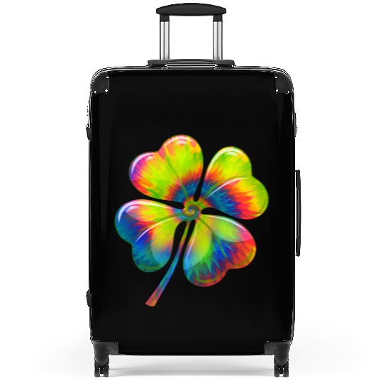Tie Dye Shamrock Lucky Four Leaf Clover St Patrick Suitcases