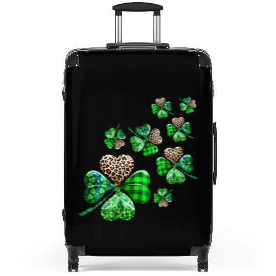St. Patrick's Day Shamrock Irish Leopard Suitcases