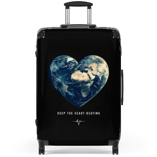 Keep the Heart Beating Earth Day Earth Environment Suitcases