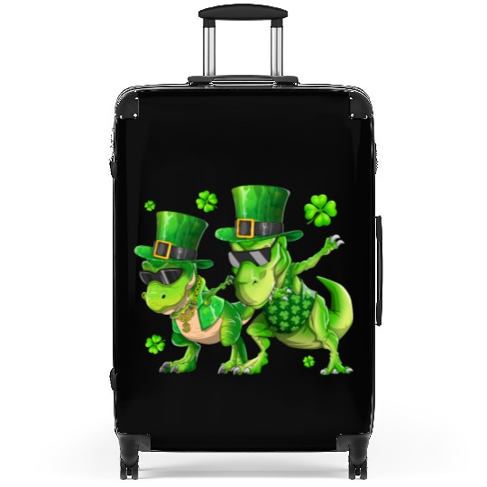 Happy St Patricks Day Dinosaur T-rex Dabbing Suitcases