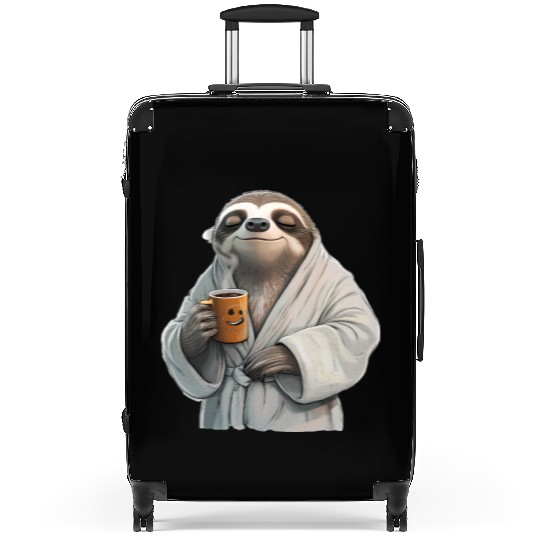 Lazy Sloth - Coffee First Suitcases