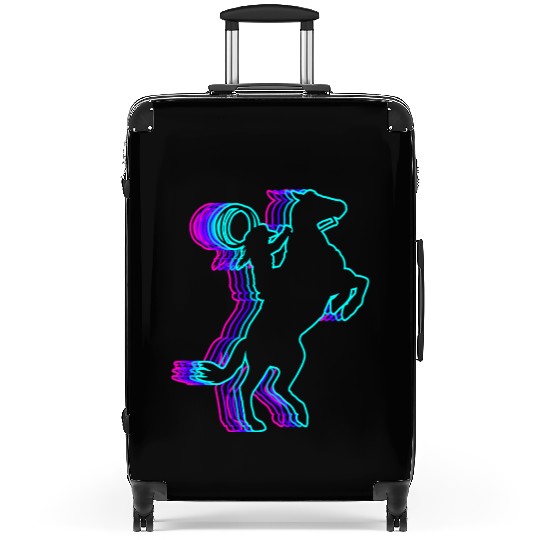 Retro Rodeo Barrel Racer Barrel Racing Vaporwave Suitcases