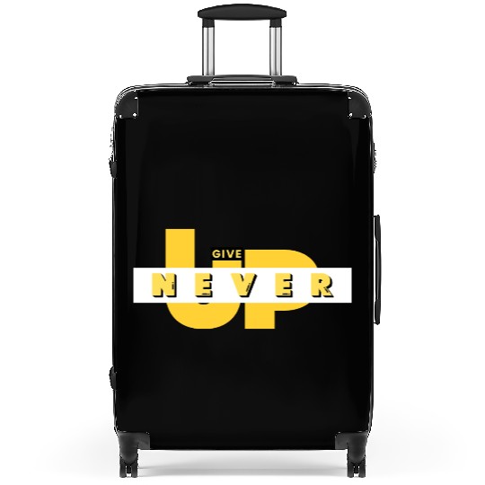 Never Give Up – Motivational Quote Suitcases