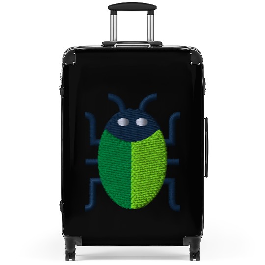Green bug embroidered Suitcases