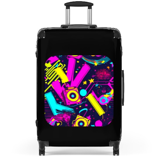 retro vintage 80s pop culture Suitcases