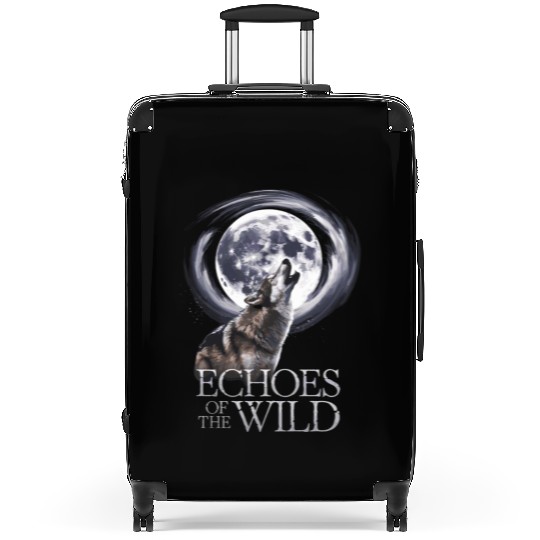Echoes Of The Wild Howling Wolf Moon Art Suitcases
