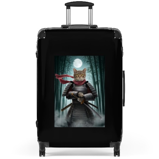 Japanese Cat Samurai Cat Suitcases