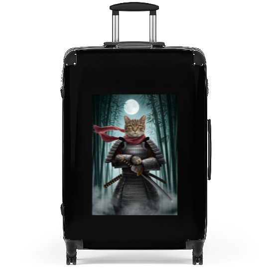 Japanese Cat Samurai Cat Suitcases