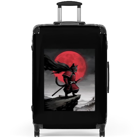 Japanese Cat Samurai Cat Suitcases