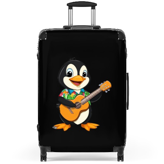 Cool Hawaiian Penguin Playing Guitar Suitcases