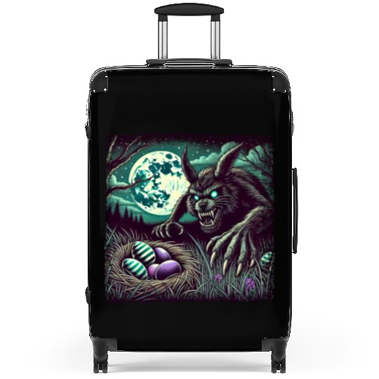 Creepy Werewolf Easter Bunny Nightmare Suitcases