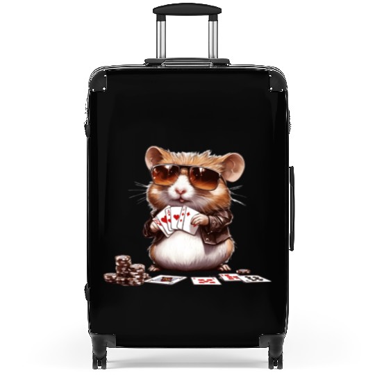 Lucky Hamster at the Poker Table Suitcases