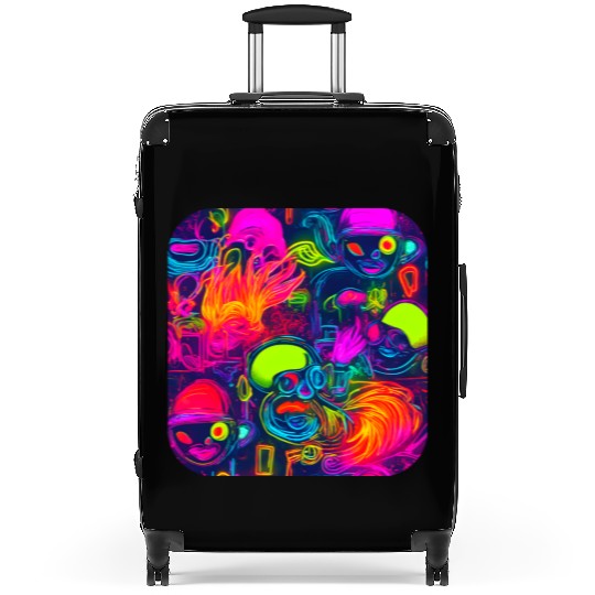 Neon Style 80s Retro Party Color Glow Suitcases