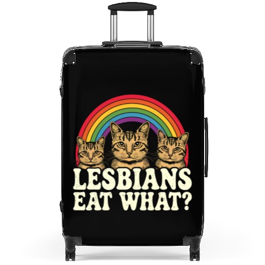 Lesbians Eat What Vintage LGBT Funny Pride Month Suitcases