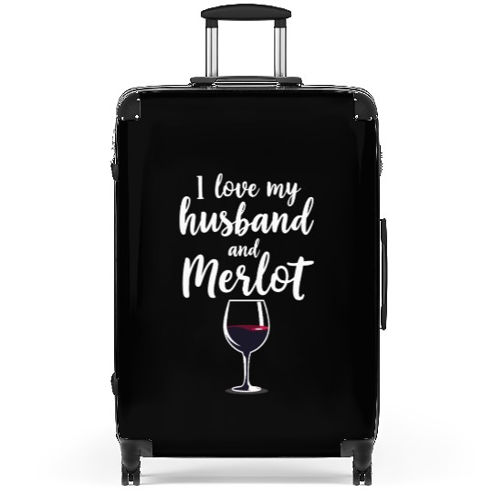 Husband Merlot Red Wine Lovers Suitcases
