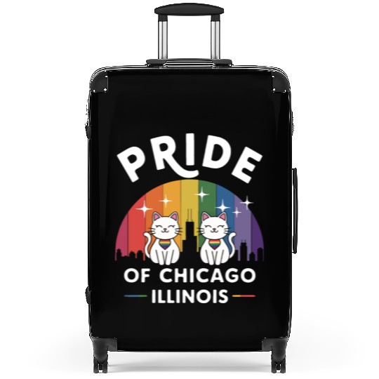 Pride of Chicago City Illinois USA Rainbow Flag Suitcases
