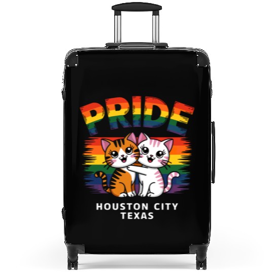 Pride Month Houston City Texas USA Rainbow Flag LG Suitcases