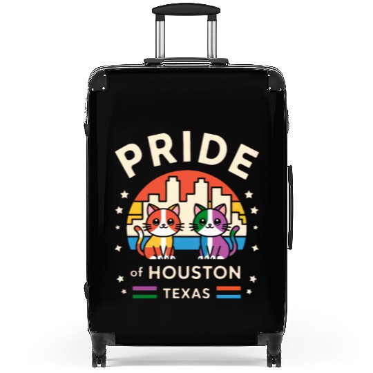 Pride of Houston City Texas USA Rainbow Flag Suitcases