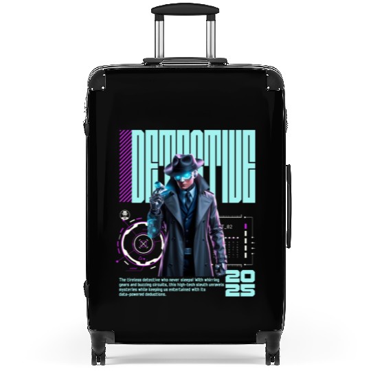 Detective Robot Futuristic Spy Sci Fi Hero Suitcases