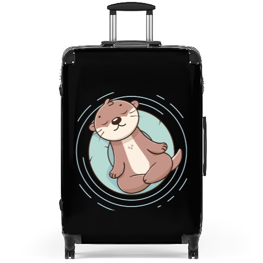 Otter enjoying a relaxing meditation Suitcases