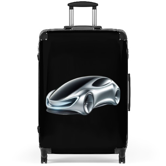 Silver and Black Futuristic Car Suitcases