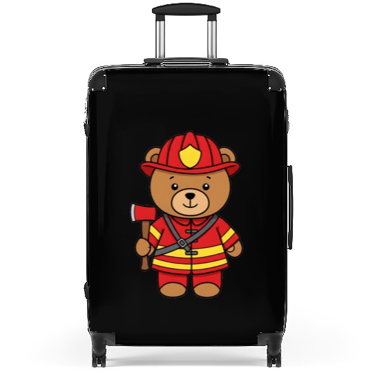 Teddy bear firefighter Suitcases