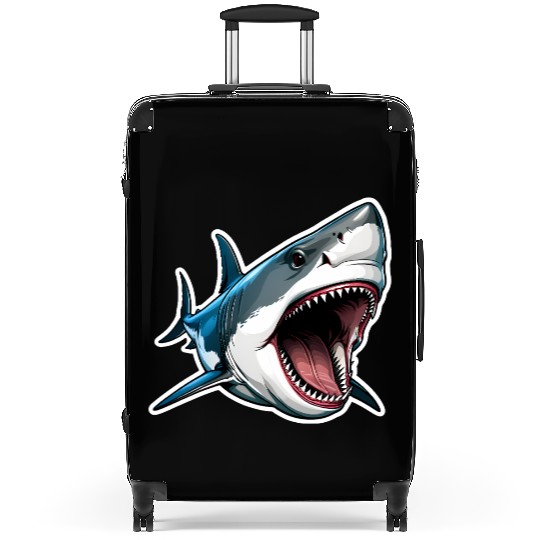 Big White Shark Attack Suitcases