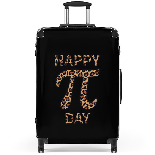 Happy Pi Day Leopard Print Celebration with Math Suitcases