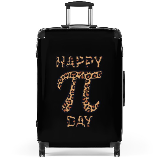 Happy Pi Day Leopard Print Celebration with Math Suitcases