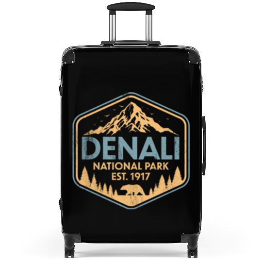Retro Denali National Park Mountains Nature Suitcases