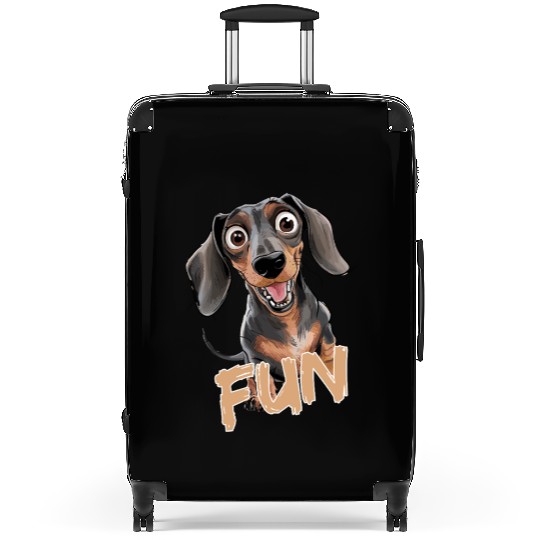 Cheerful Dachshund Fun Expression Suitcases