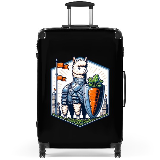 Llama Knight With Carrot Shield Adventure Suitcases
