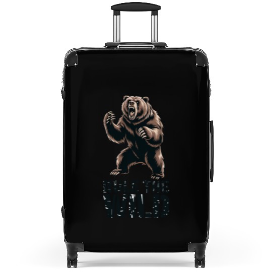 Wild Dominance: Roaring Grizzly Power Suitcases
